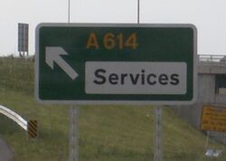 A614 sign.