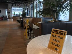 Seating area closed sign.