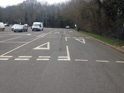 Right-hand drive road in the UK.