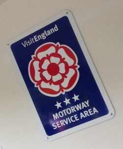 Three star motorway service area.