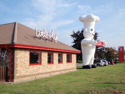 Little Chef inflatable Charlie promotion.